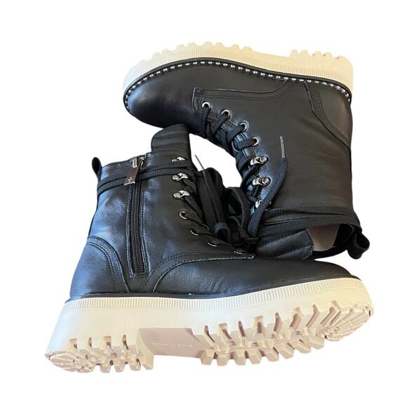 Kenneth Cole Radell Leather Lug Sole Lace Up Combat Boots NEW Size 5.5 - Picture 5 of 8